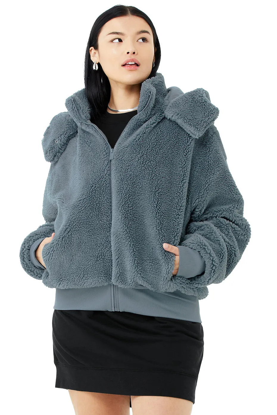 Foxy Sherpa Jacket - Steel Blue