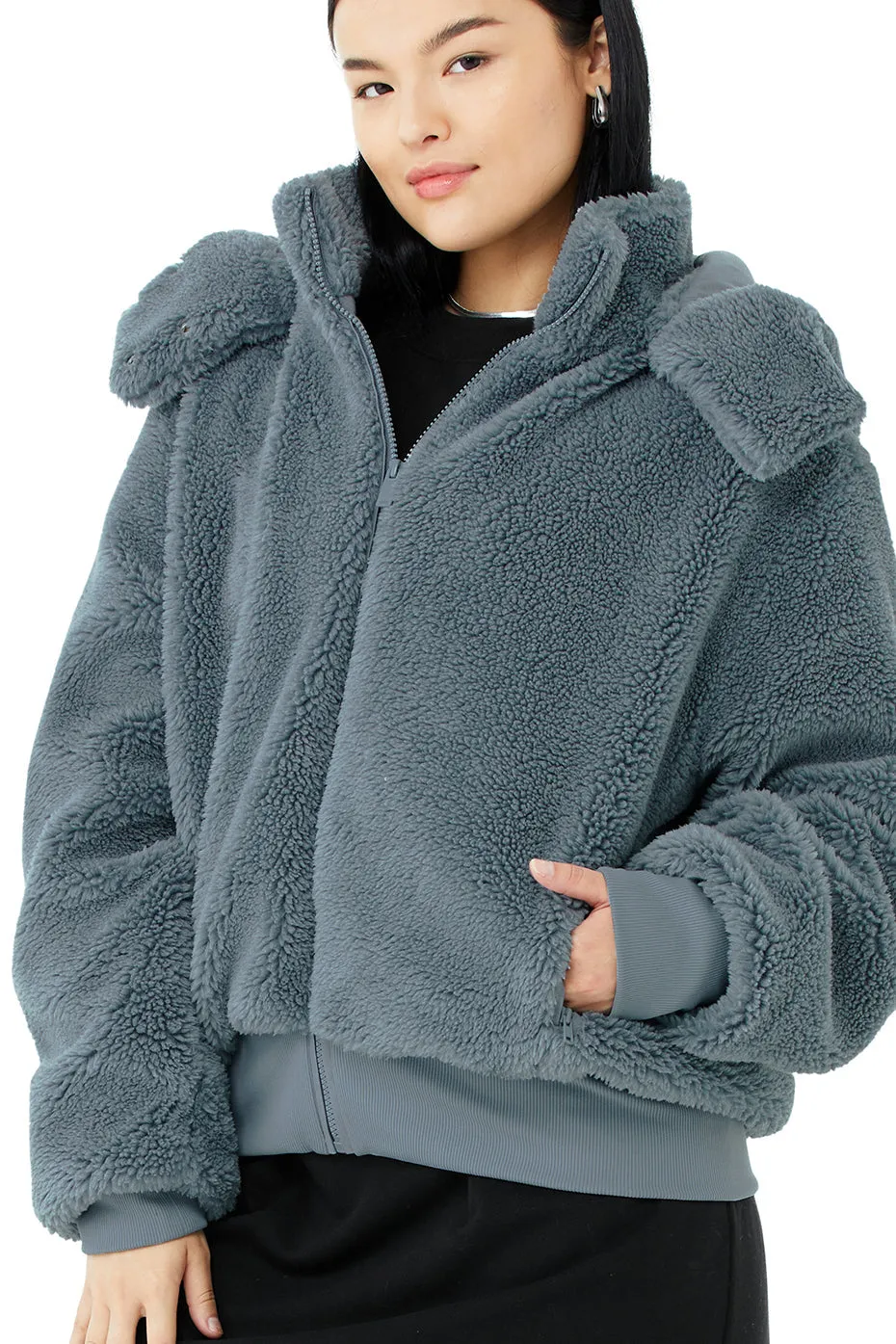 Foxy Sherpa Jacket - Steel Blue