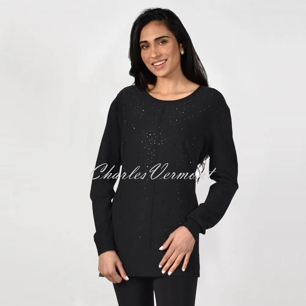 Frank Lyman Fine Knit Rhinestone Pullover – Style 214109U (Black)