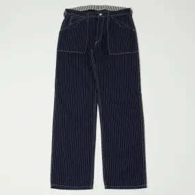 Freewheelers 2312001 Longshoreman Overall Trouser - Indigo Wabash Stripe