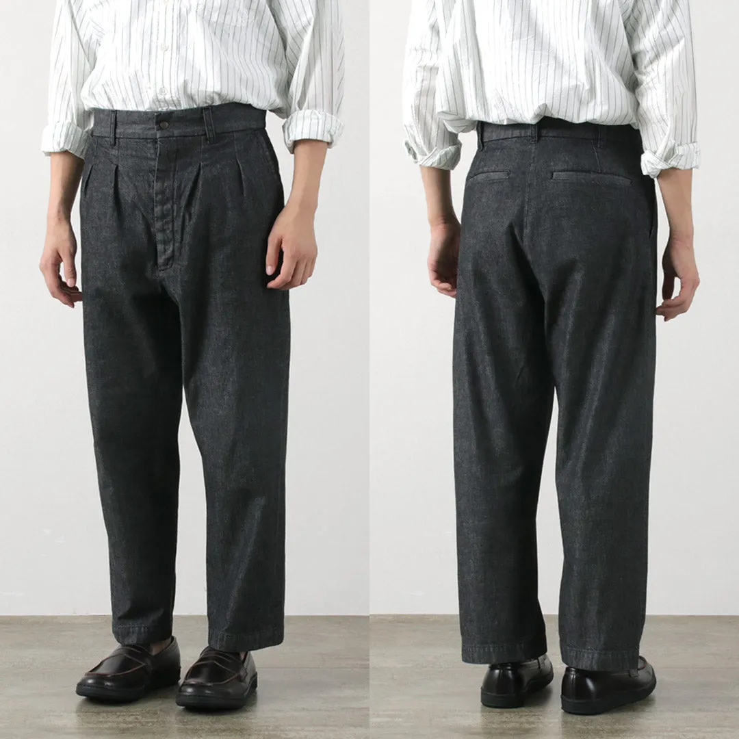 FUJITO / 2 Tuck Trousers Light Ounce Denim