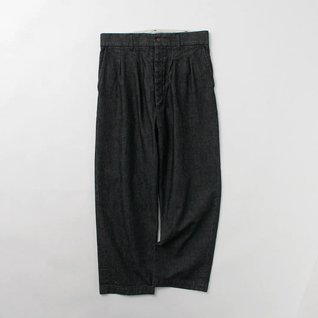 FUJITO / 2 Tuck Trousers Light Ounce Denim