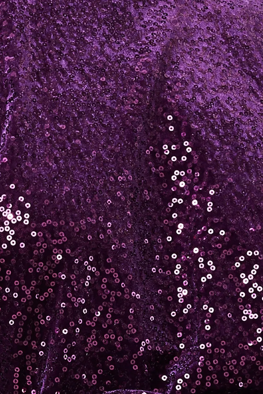 Goddiva Sequin Velvet Jumper - Magenta