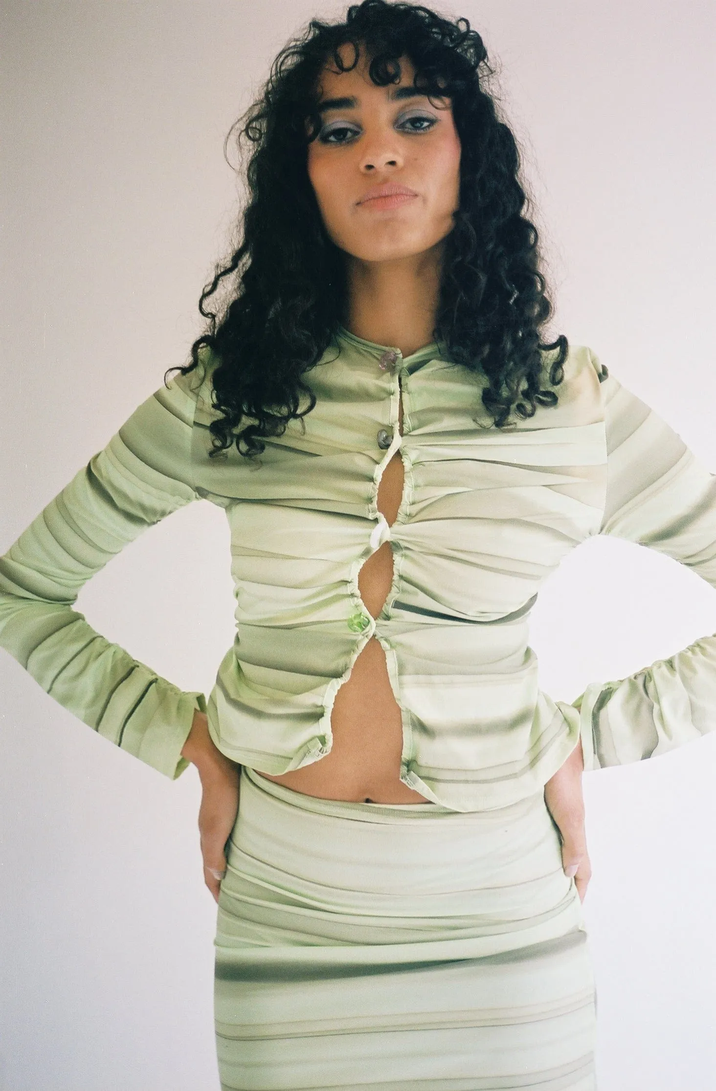 Green Stripe Betty Cardigan