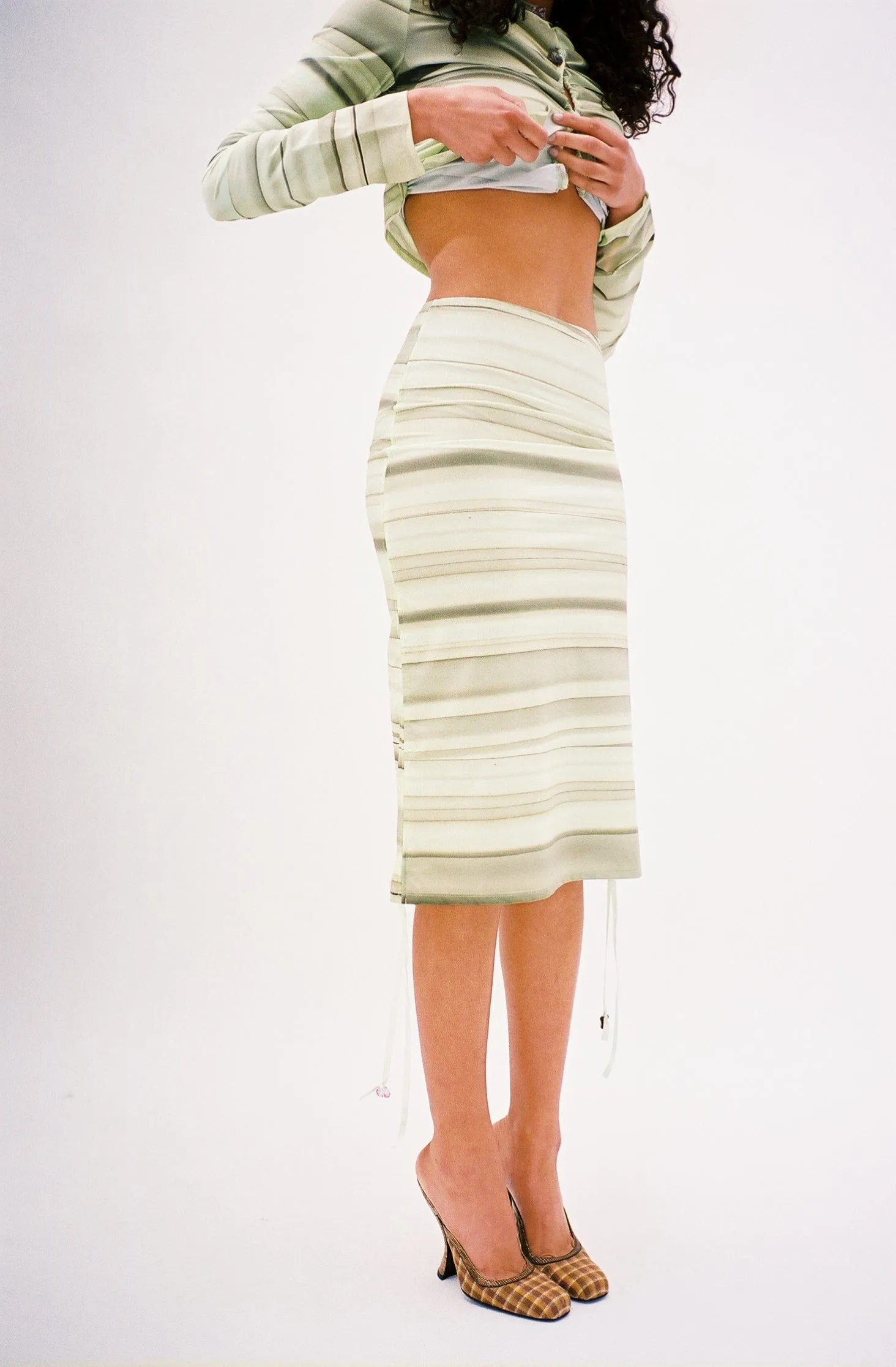 Green Stripe Betty Skirt