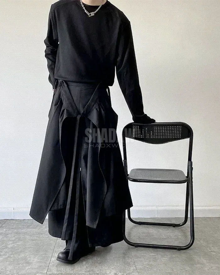 Hakama pants with Detachable Skirt