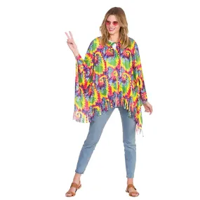 Hippie Poncho 1960s Festival Coat Mexican Fancy Dress Adult