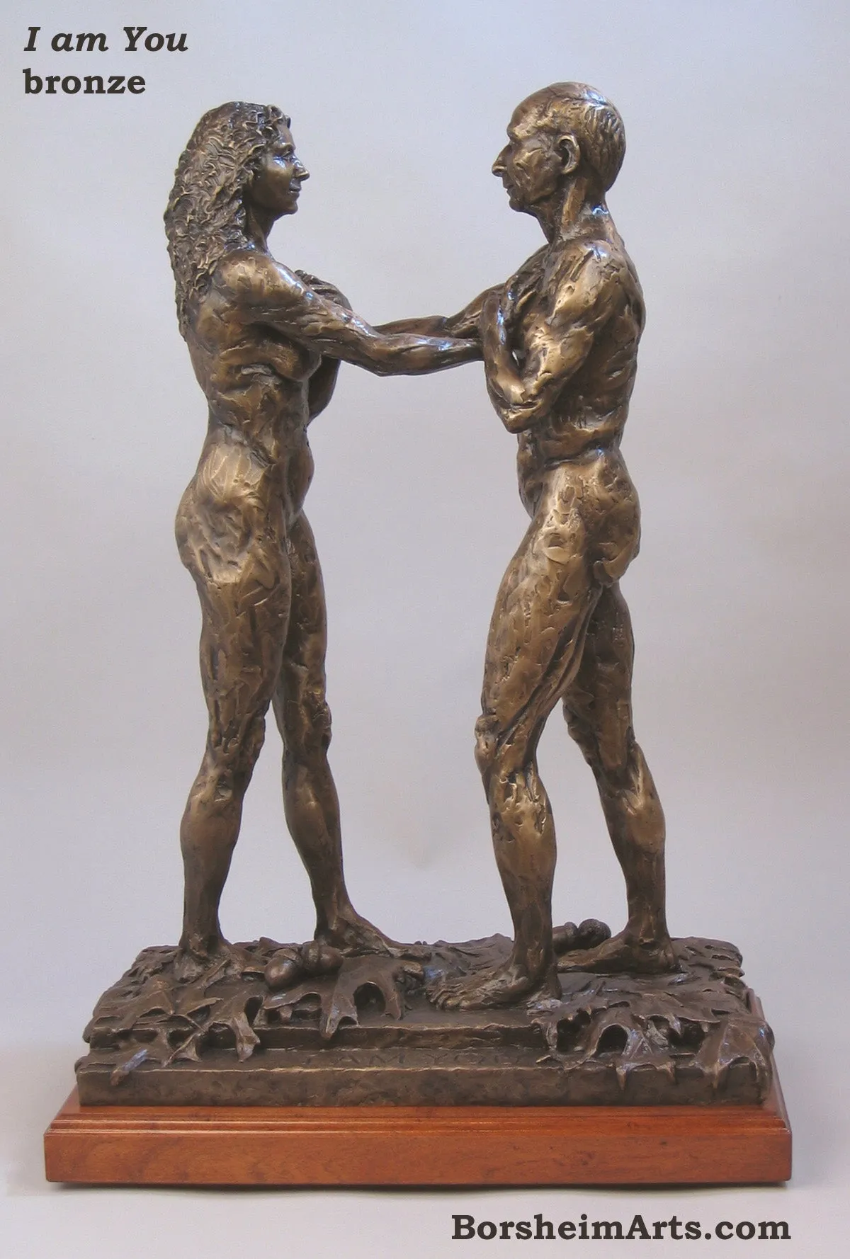 I am You Couple Bronze Instant Connection Oak Leaves Acorns Art