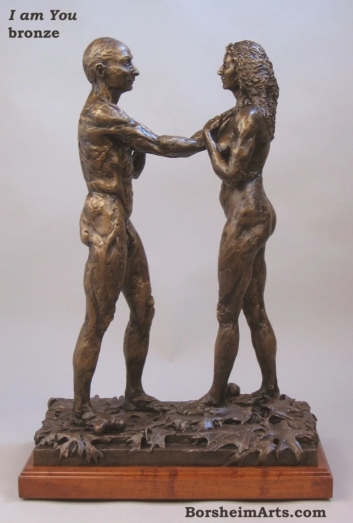 I am You Couple Bronze Instant Connection Oak Leaves Acorns Art