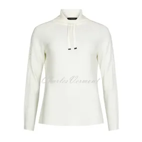 I’cona Cowl Neck Pullover with Diamante Sleeve – Style 64064-60002-11 (Off-White)