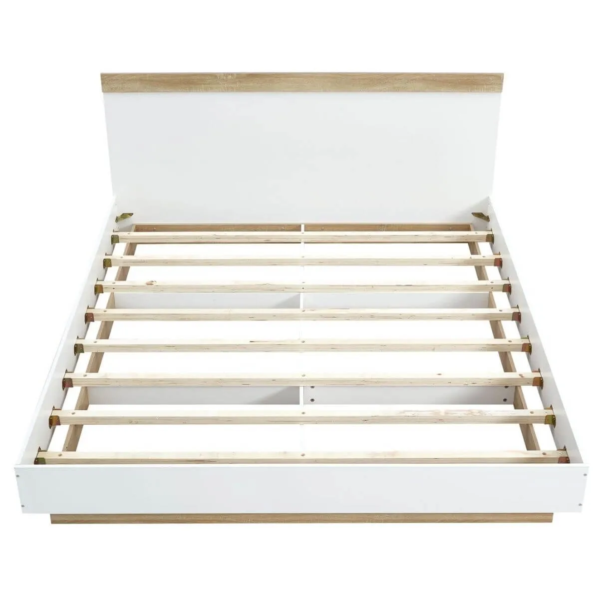 Industrial Contemporary White Oak Bed Frame King Size