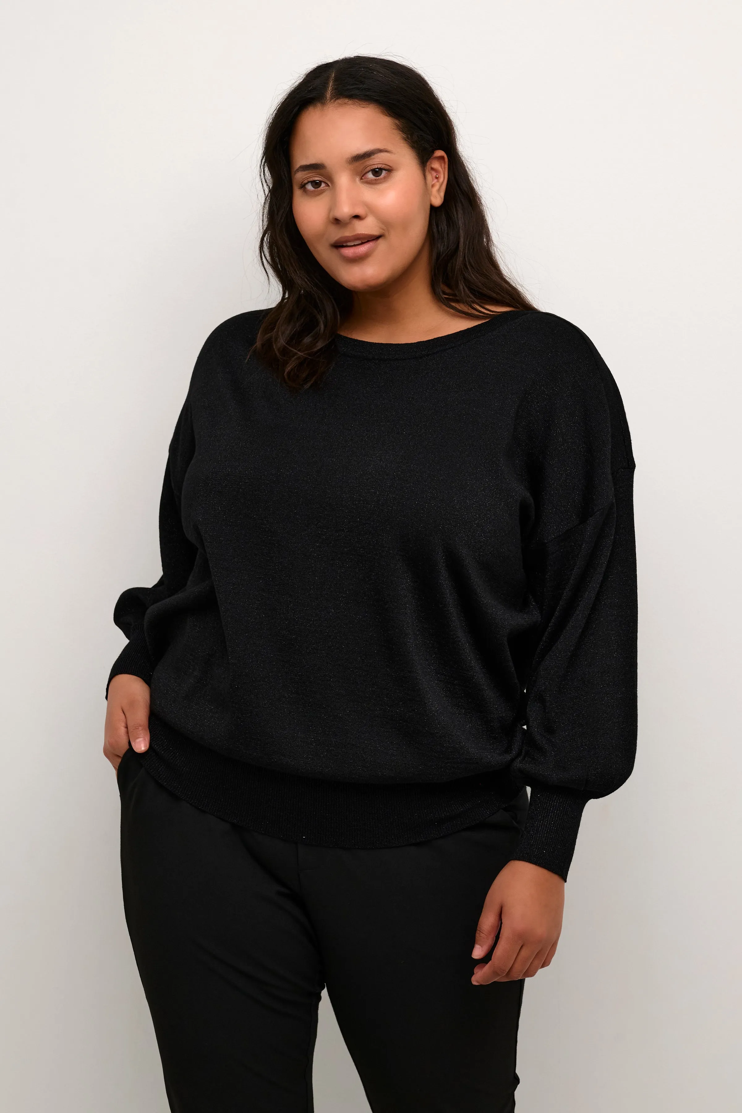 Kaffe Curve Regitta Knit Jumper in Black