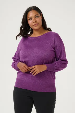 Kaffe Curve Regitta Knit Jumper in Purple