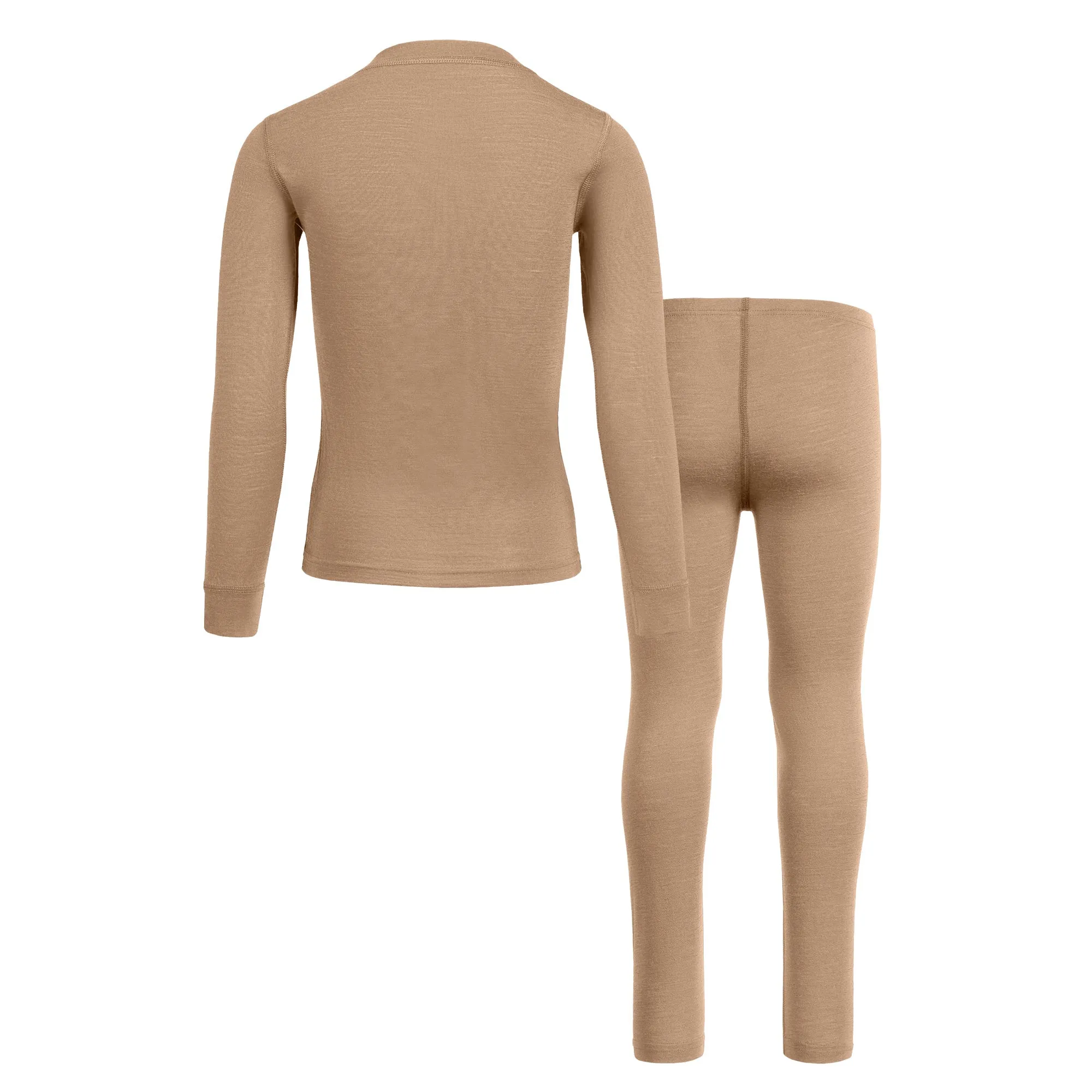 Kids' 160 Long Sleeve & Bottom 2-Piece Beige