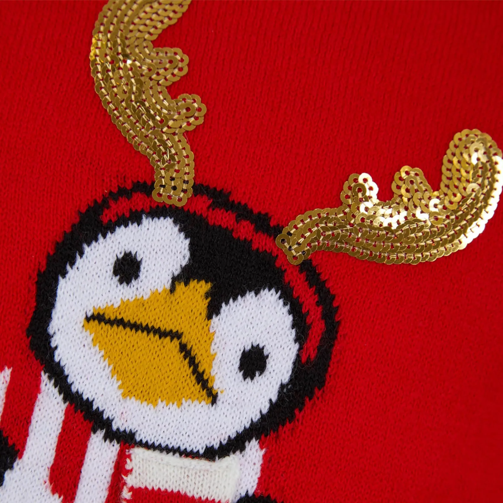 Kids Sequin Reindeer Penguin Christmas Jumper