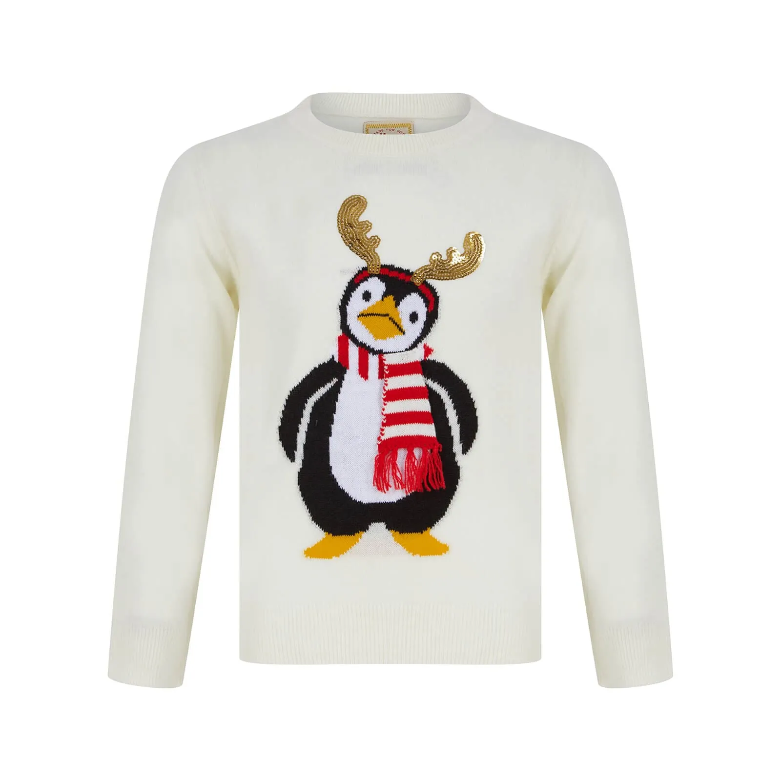 Kids Sequin Reindeer Penguin Christmas Jumper