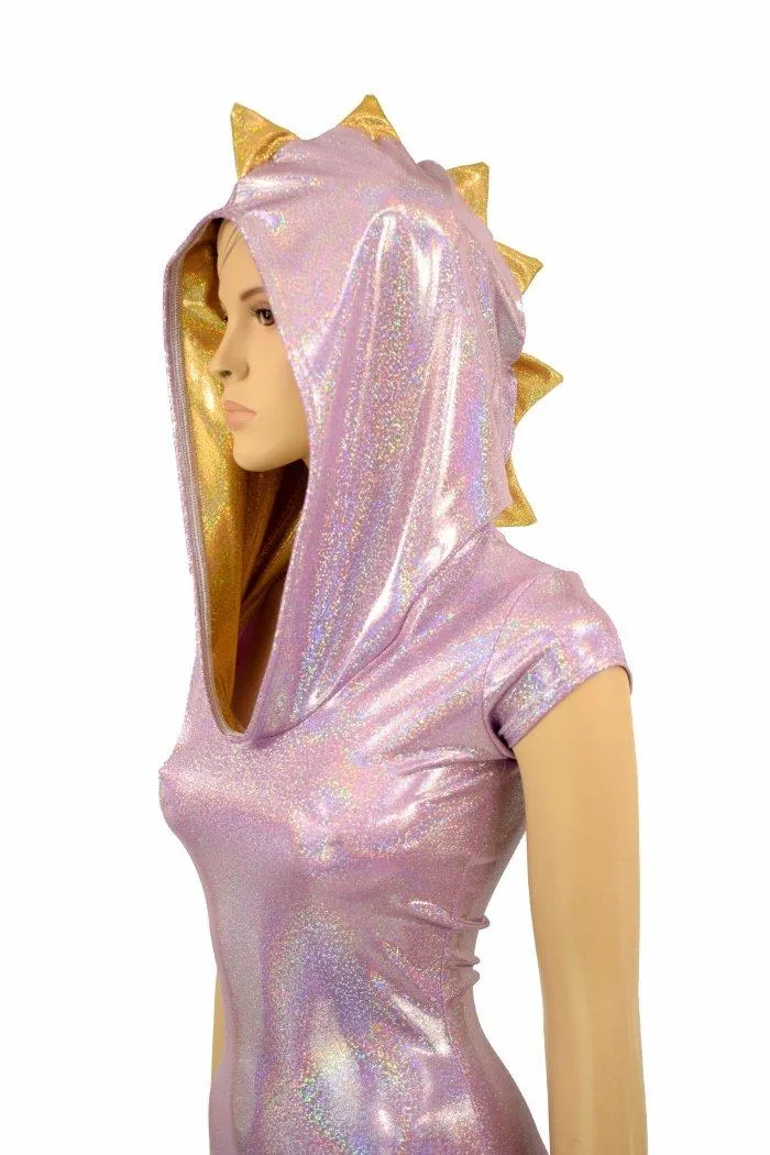 Lilac & Gold Dragon Hoodie Romper