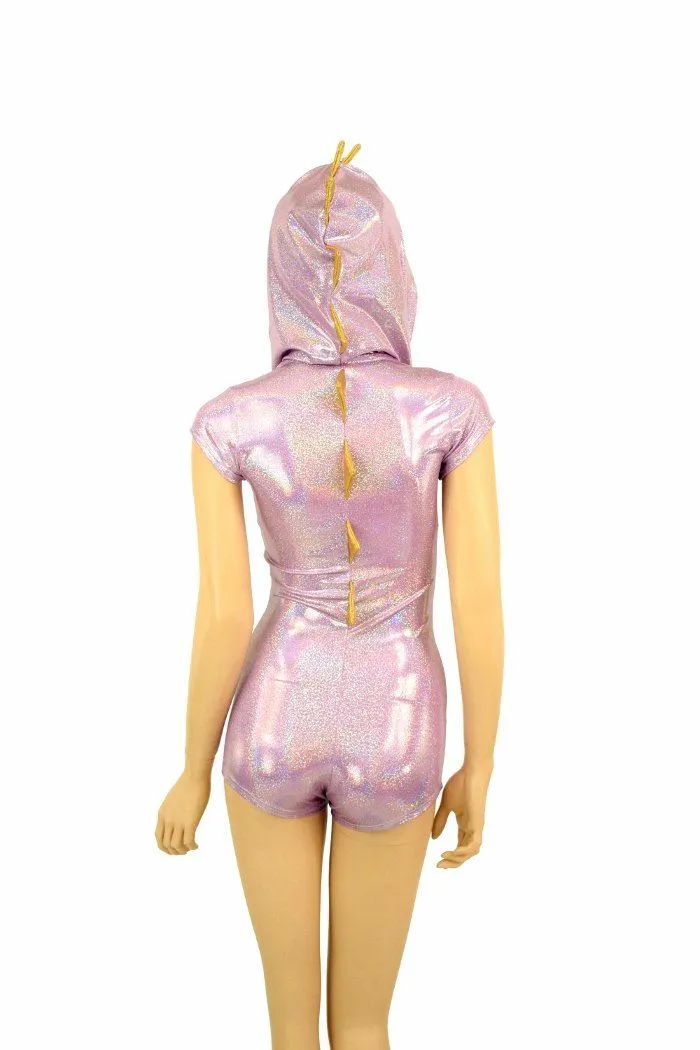 Lilac & Gold Dragon Hoodie Romper