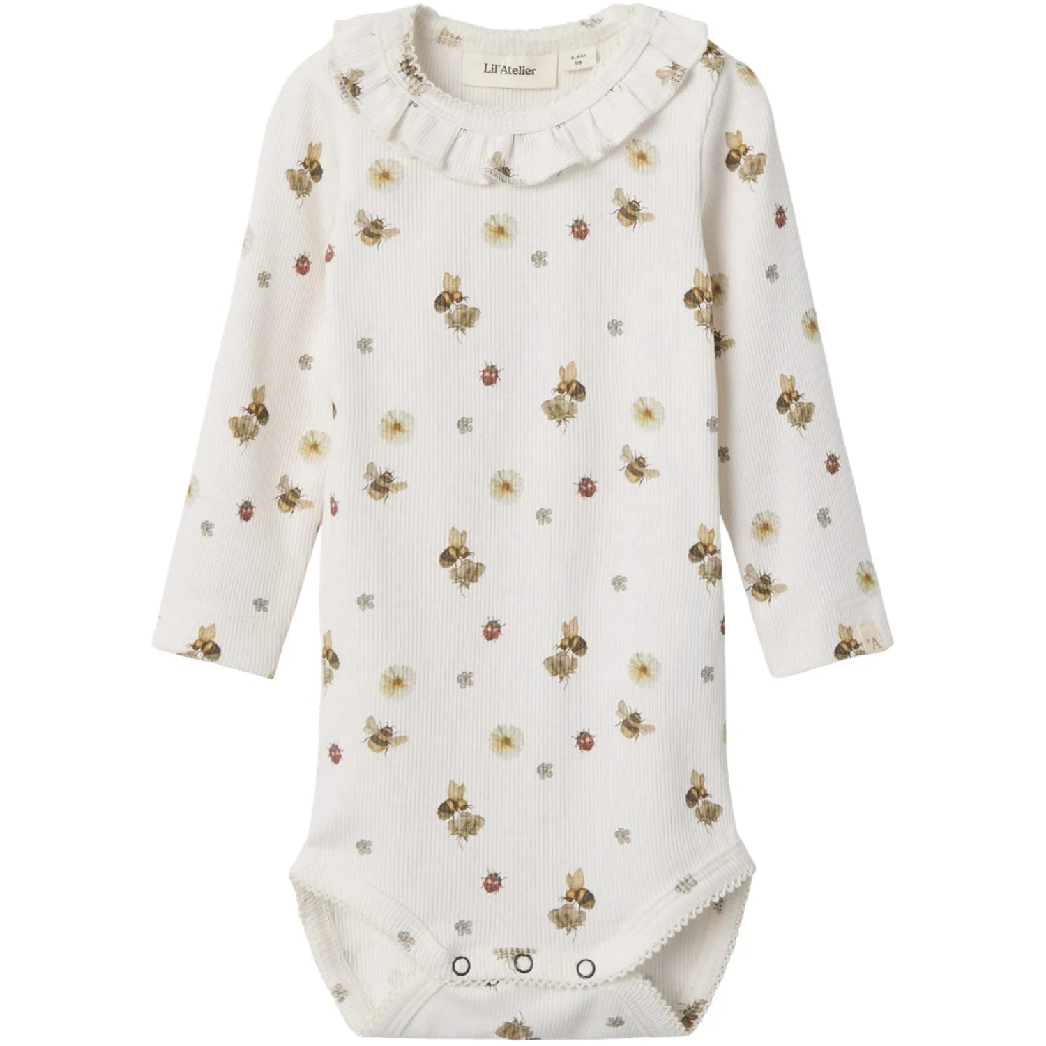 Lil'Atelier Coconut Milk Lavo Loa Slim Bodysuit Ls