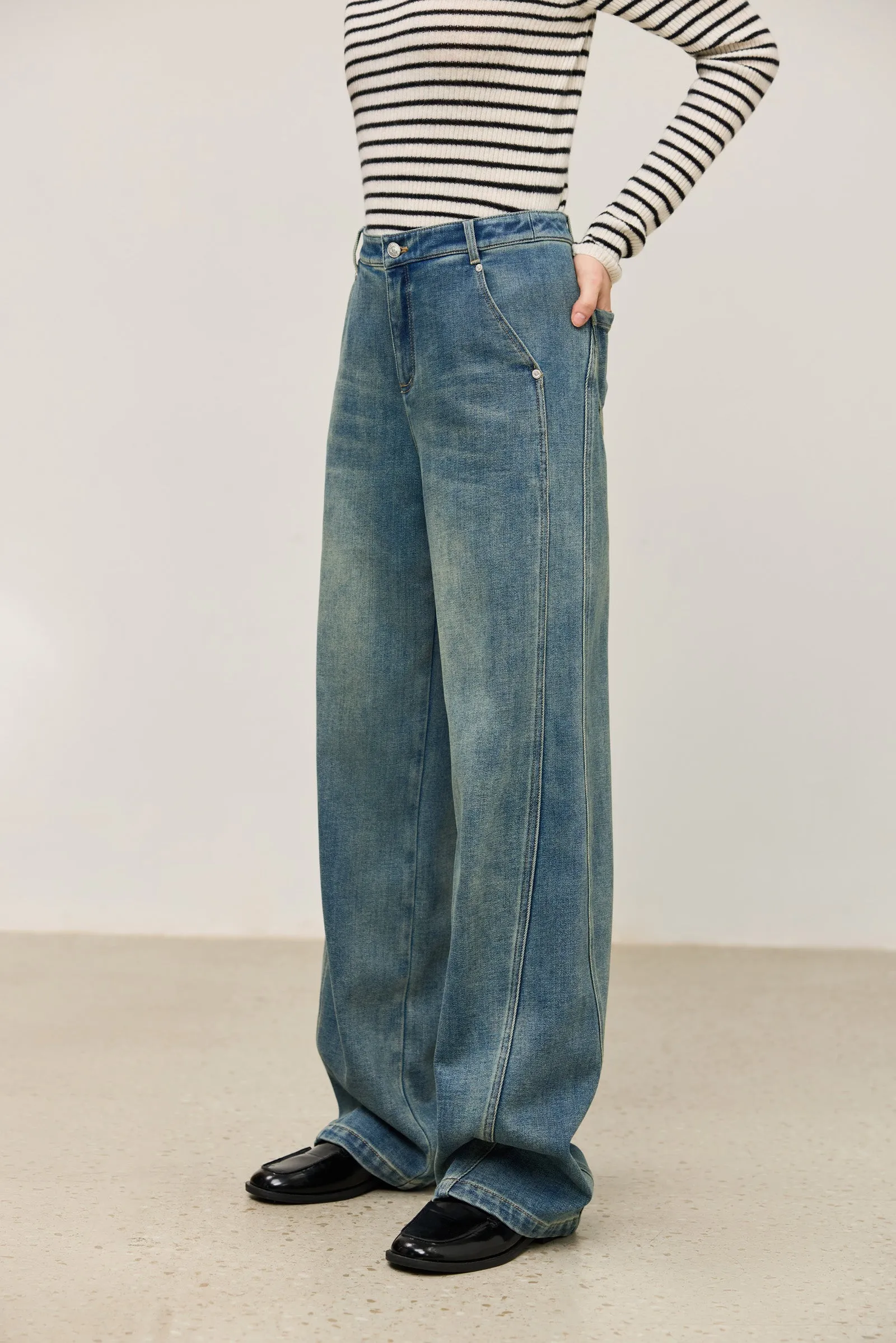 LILY Simple Versatile Straight-Leg Jeans