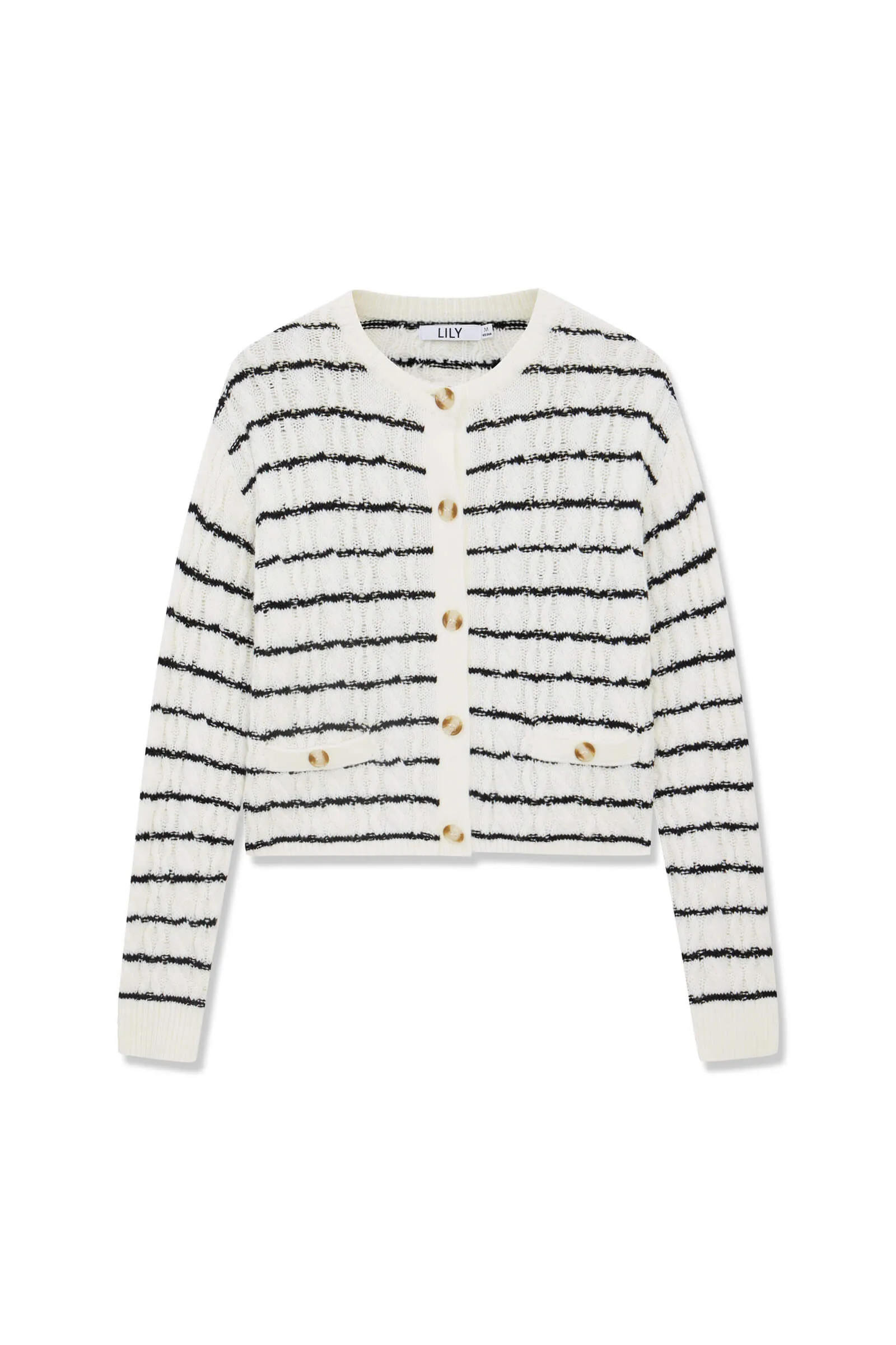 LILY Wool Striped Short Cardigan