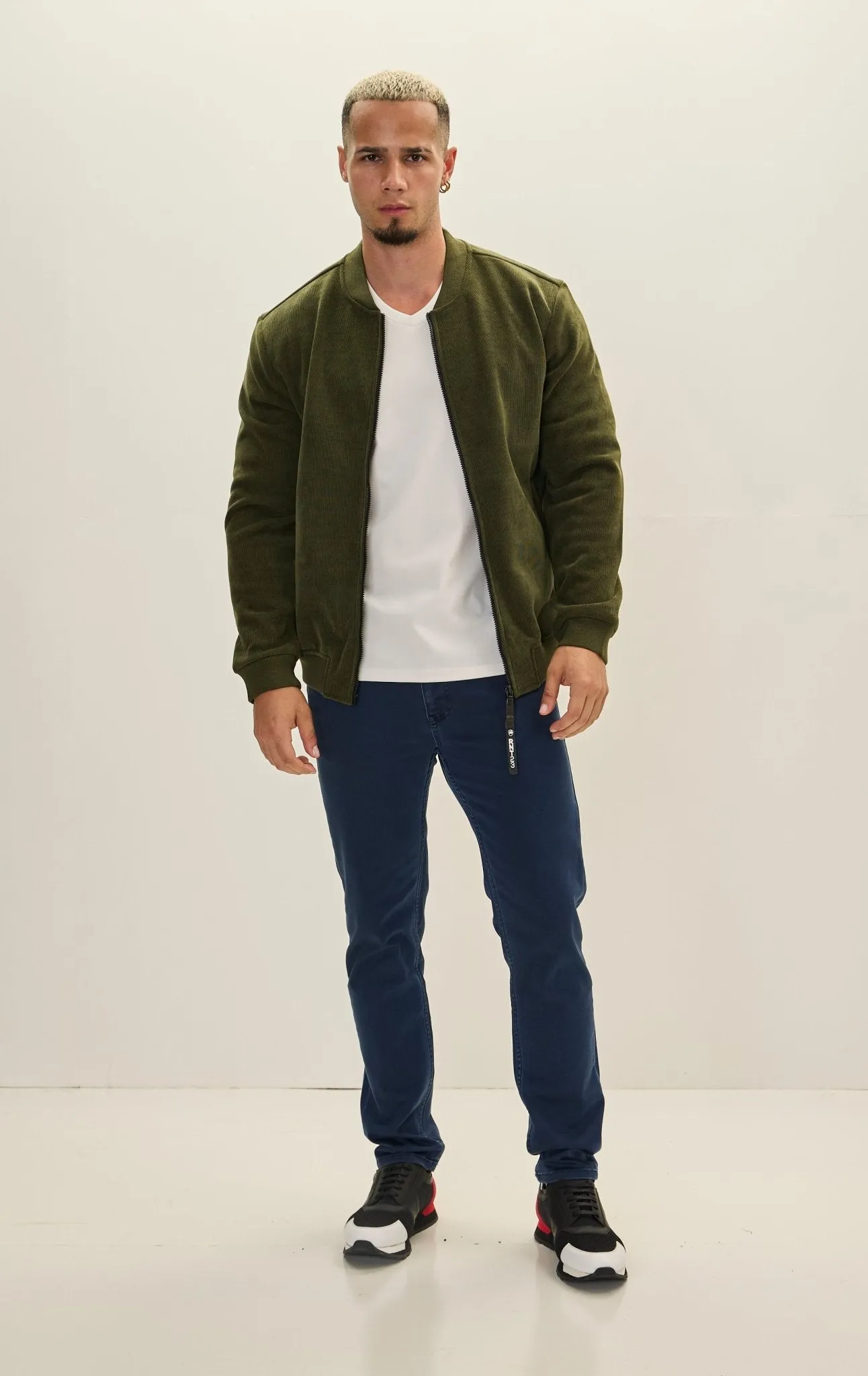 Lined Bomber Jacket - Khaki