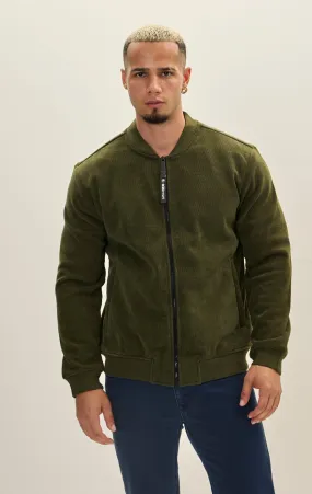 Lined Bomber Jacket - Khaki