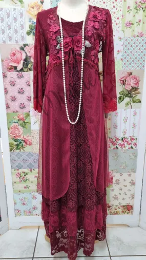 Maroon 3-Piece Dress Set ML0266