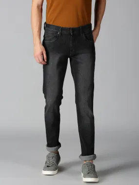 MEN'S BLACK SOLID SLIM FIT JEANS