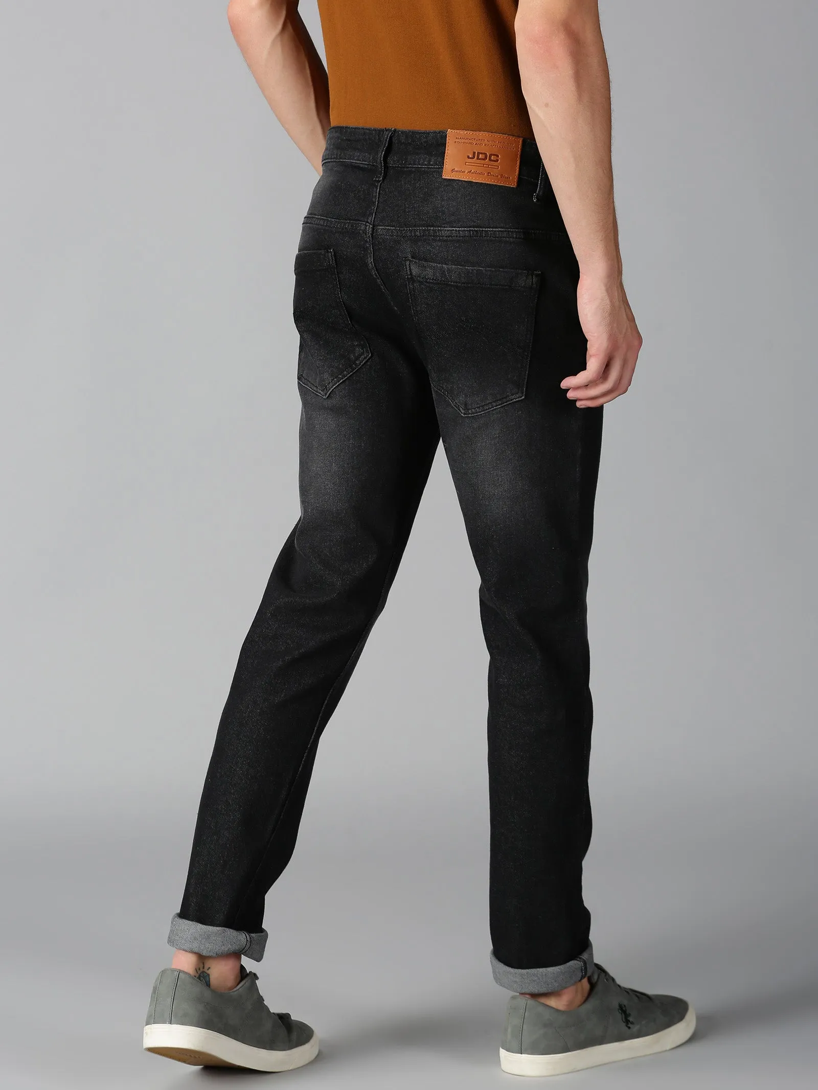 MEN'S BLACK SOLID SLIM FIT JEANS