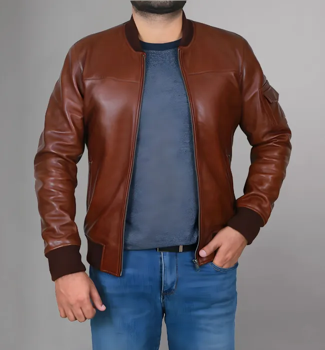 Mens Brown Leather Jacket