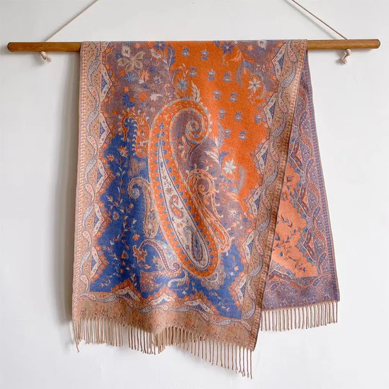 New Tibetan Scarf Female Shawl Retro Cashew Poncho Scarf