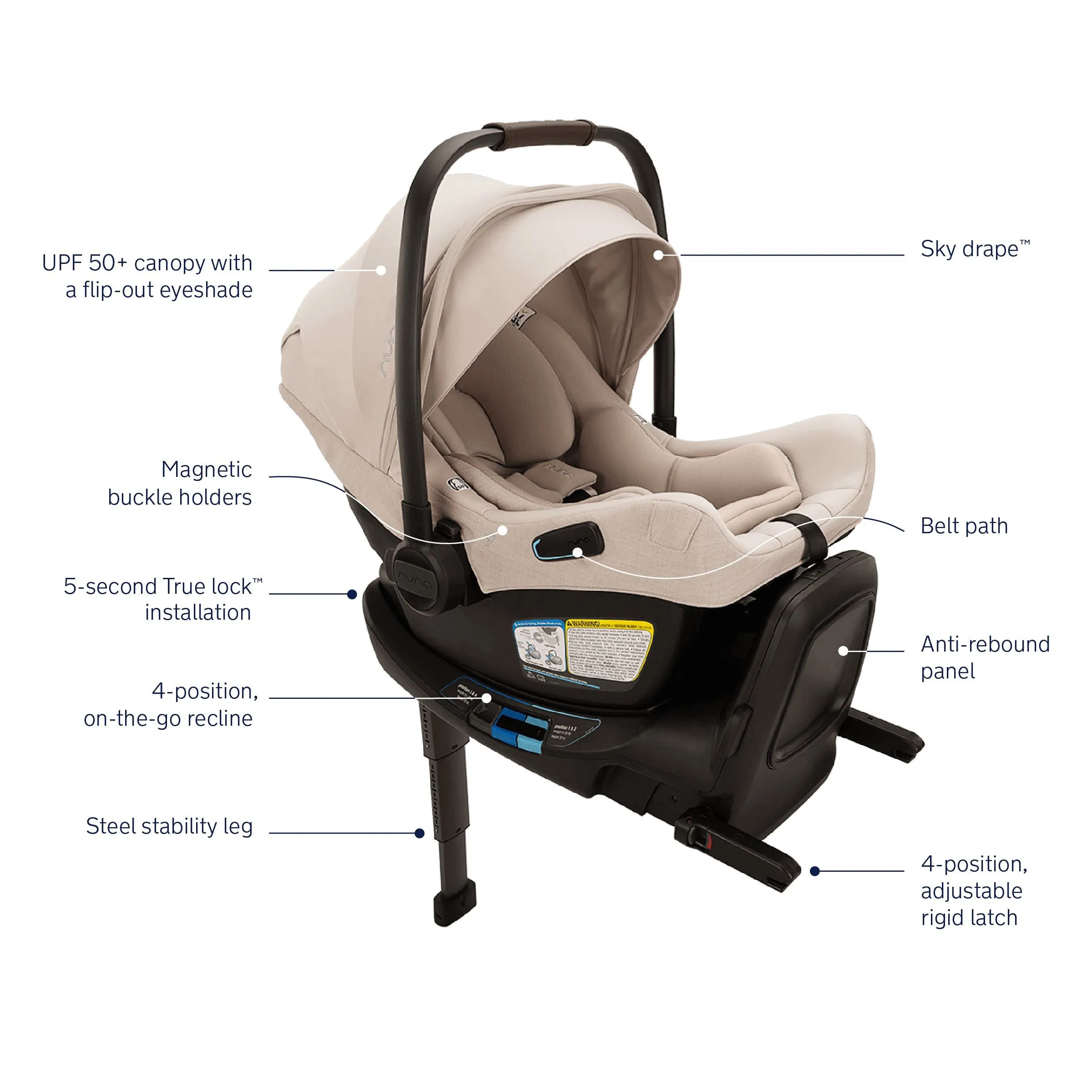 Nuna - Pipa Aire RX Infant Car Seat   Pipa RELX Base - Biscotti