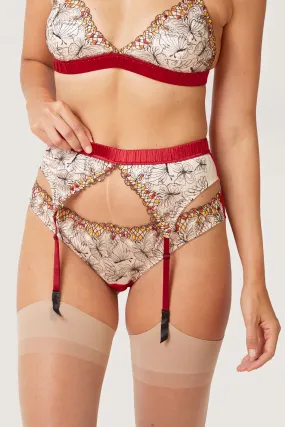 Papillon suspender belt