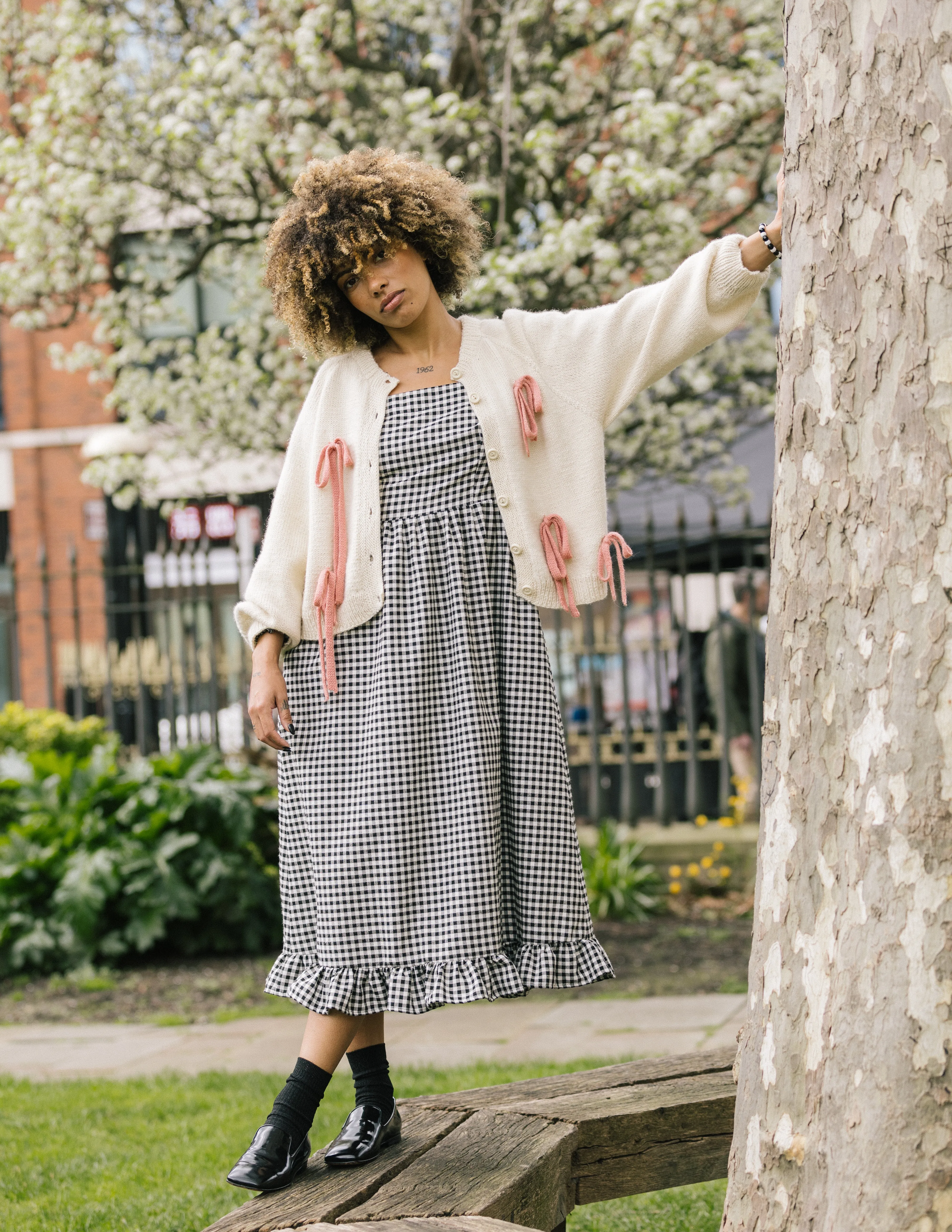 Pink Bows Cardigan by the Amateur Weather Observers