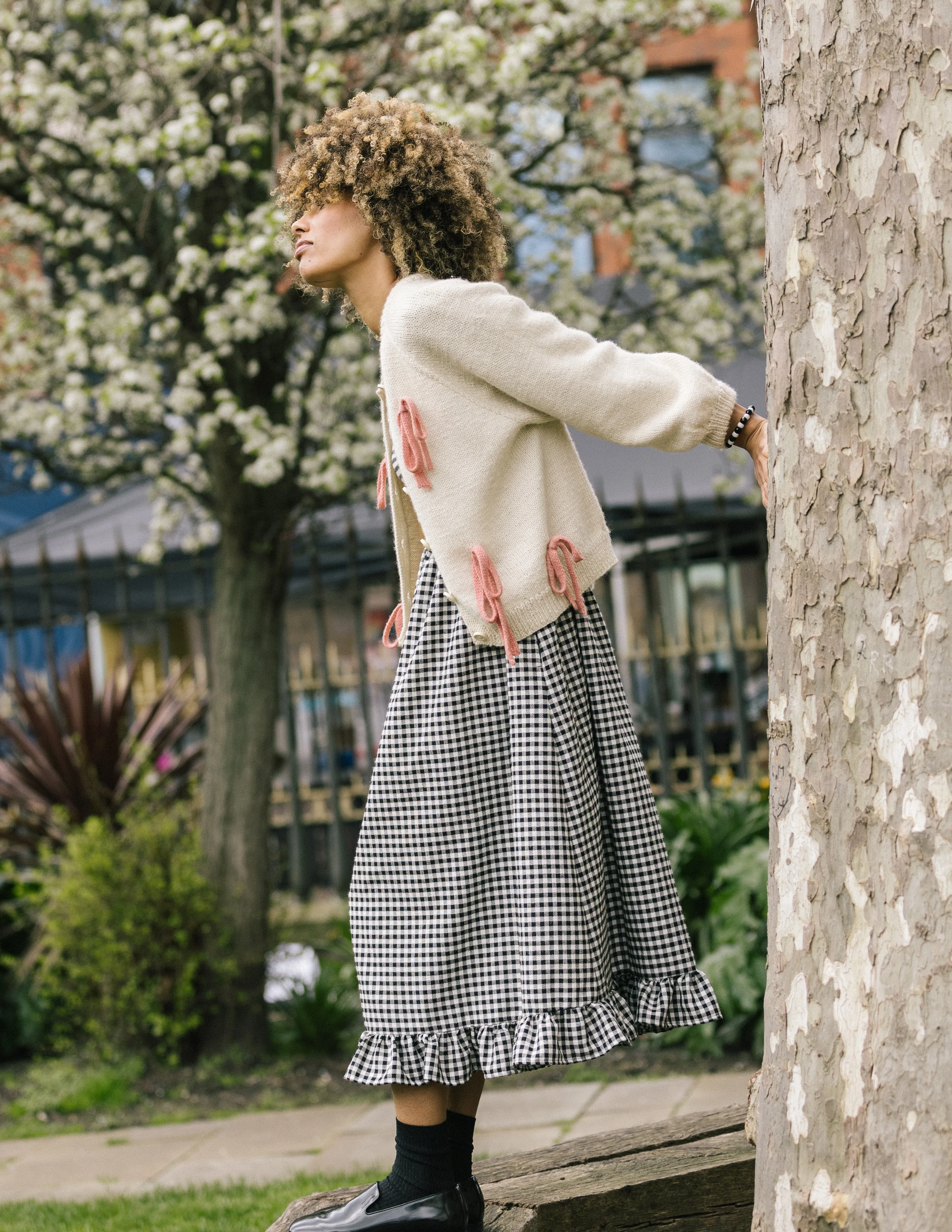 Pink Bows Cardigan by the Amateur Weather Observers