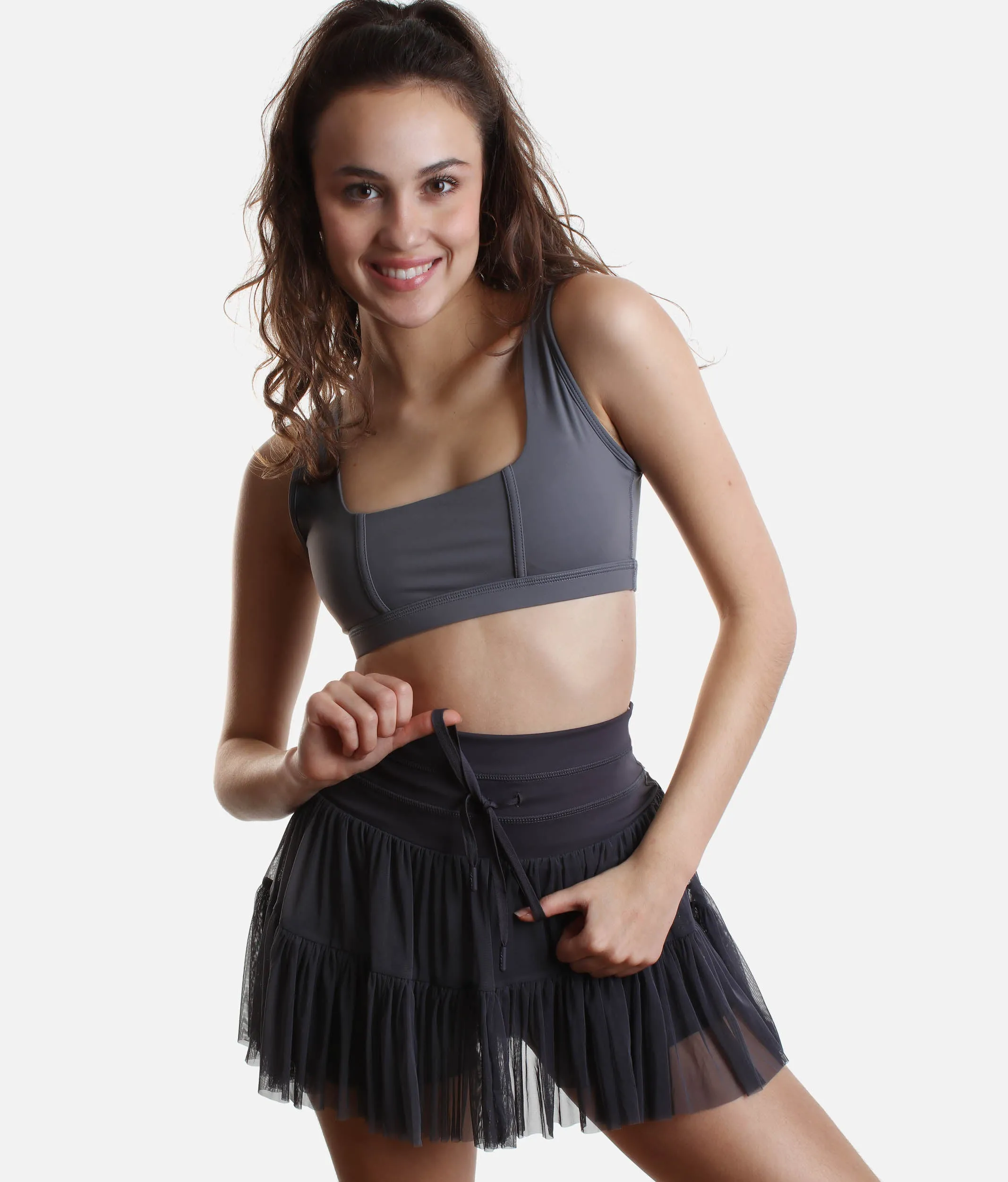 PIROUETTE SKORT in Smoky Grey – Twirl-Ready