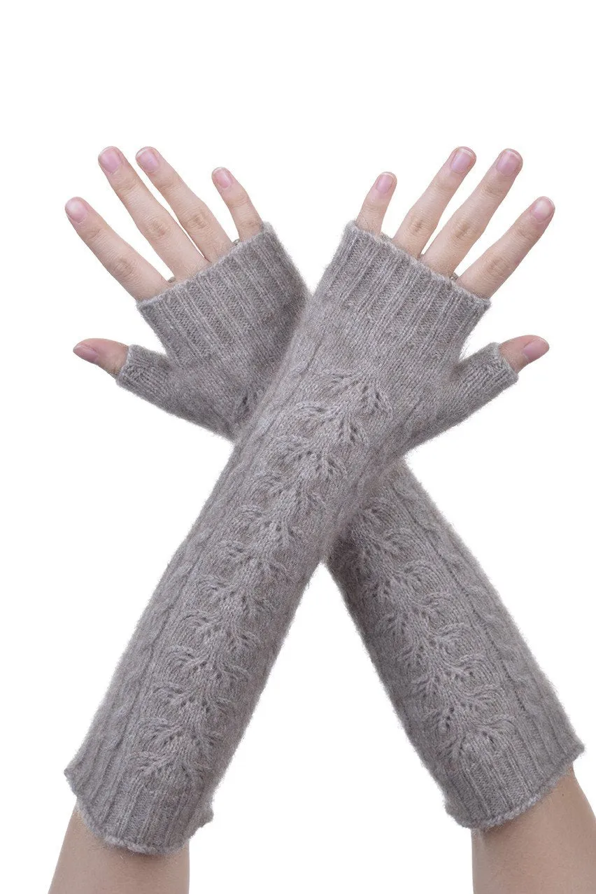 Possum Merino Open Finger Cable Gloves