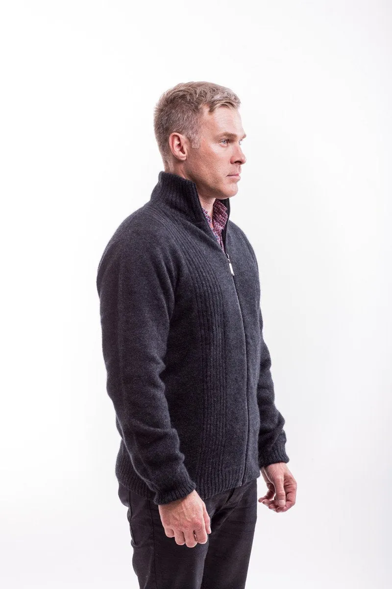 Possum Merino Rib Front Jacket