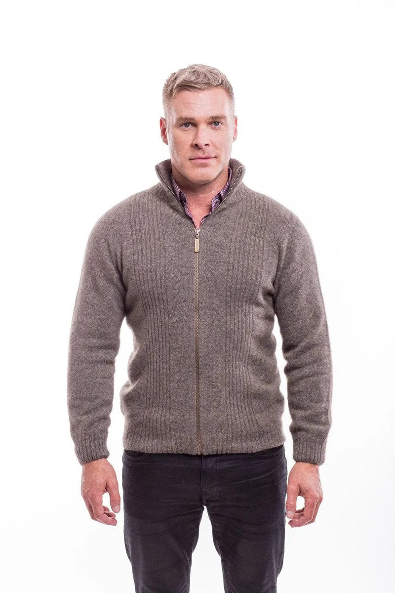 Possum Merino Rib Front Jacket