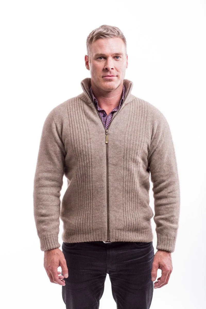 Possum Merino Rib Front Jacket