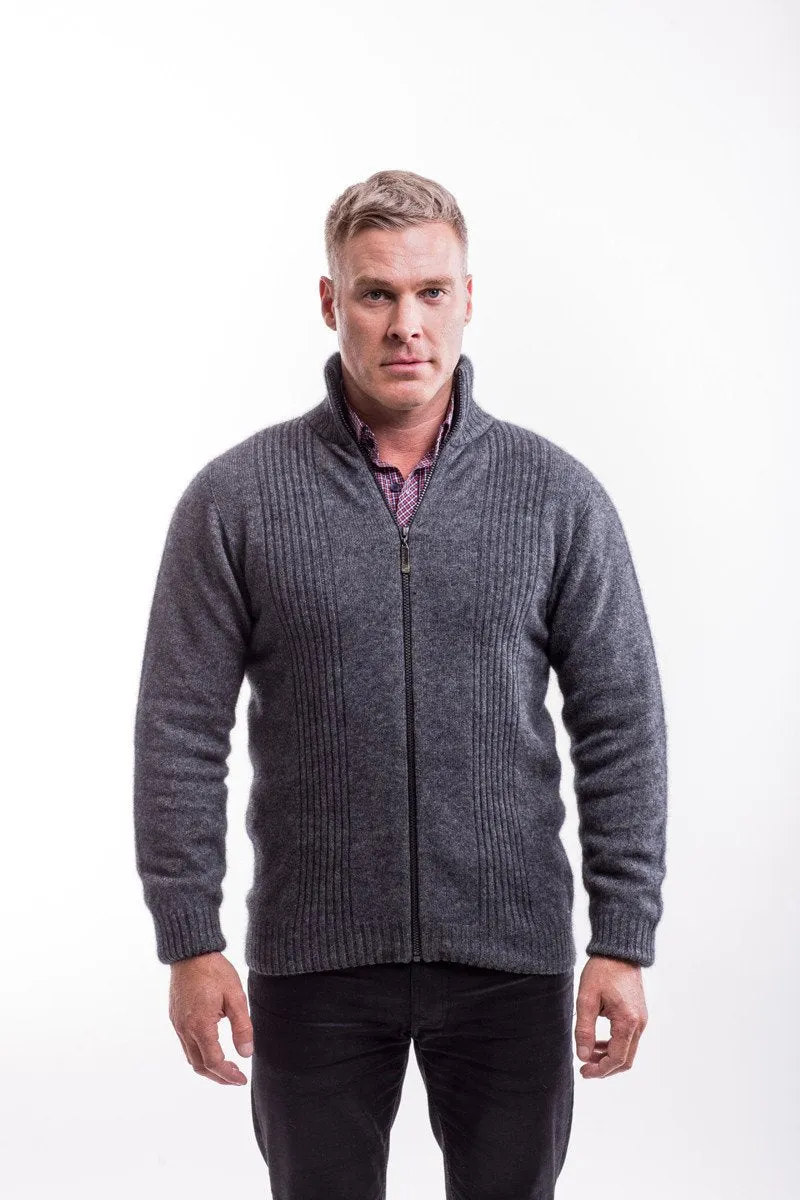 Possum Merino Rib Front Jacket