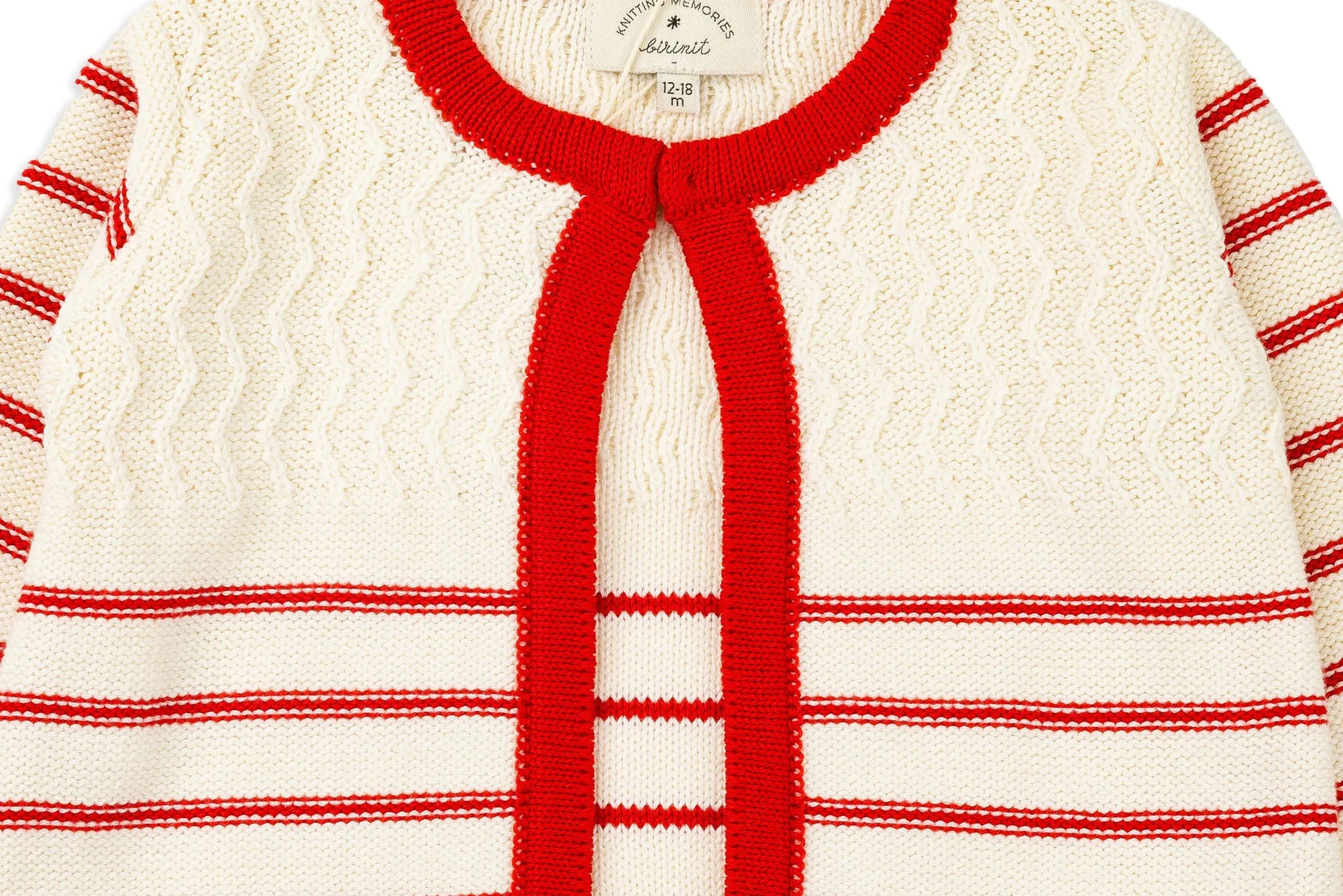 Red & White Knit Chip Cardigan