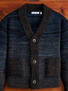 Ren Alpaca Cardigan in Black Dark Indigo