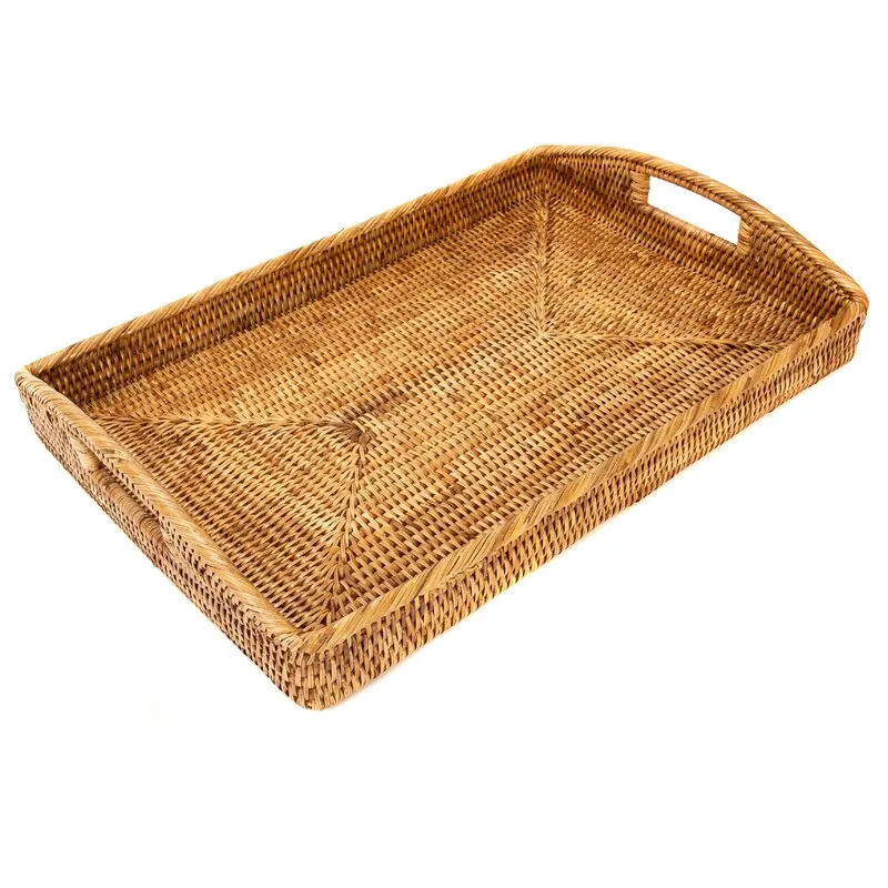 Reula Rectangle Versatile Rattan Handmade Serving Tray