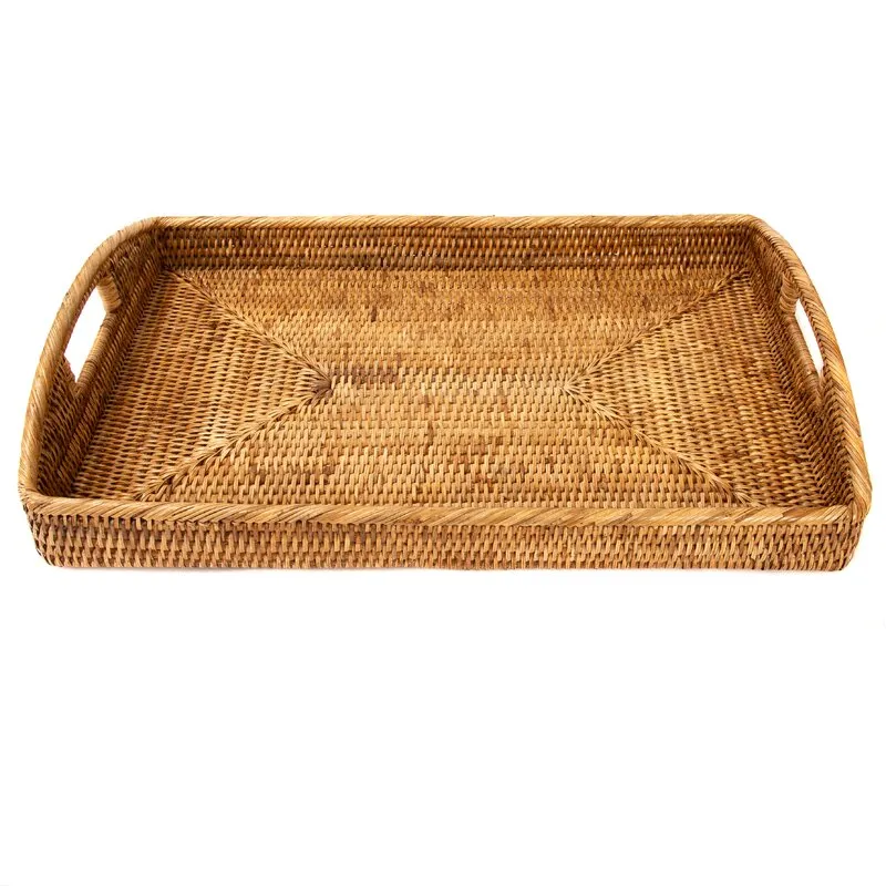 Reula Rectangle Versatile Rattan Handmade Serving Tray