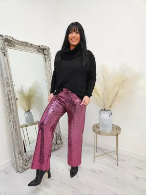 Ritz Sequin Trousers - Pink