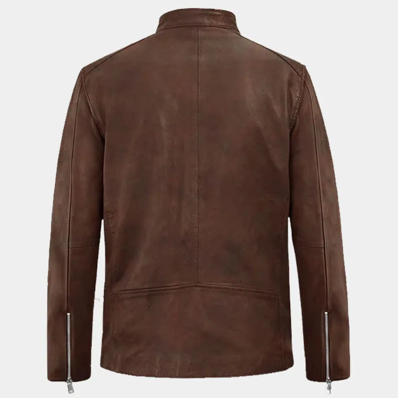 Shop Best Genuine Quality Of Moto Road Spanish Brown Boys Biker Leather Jacket