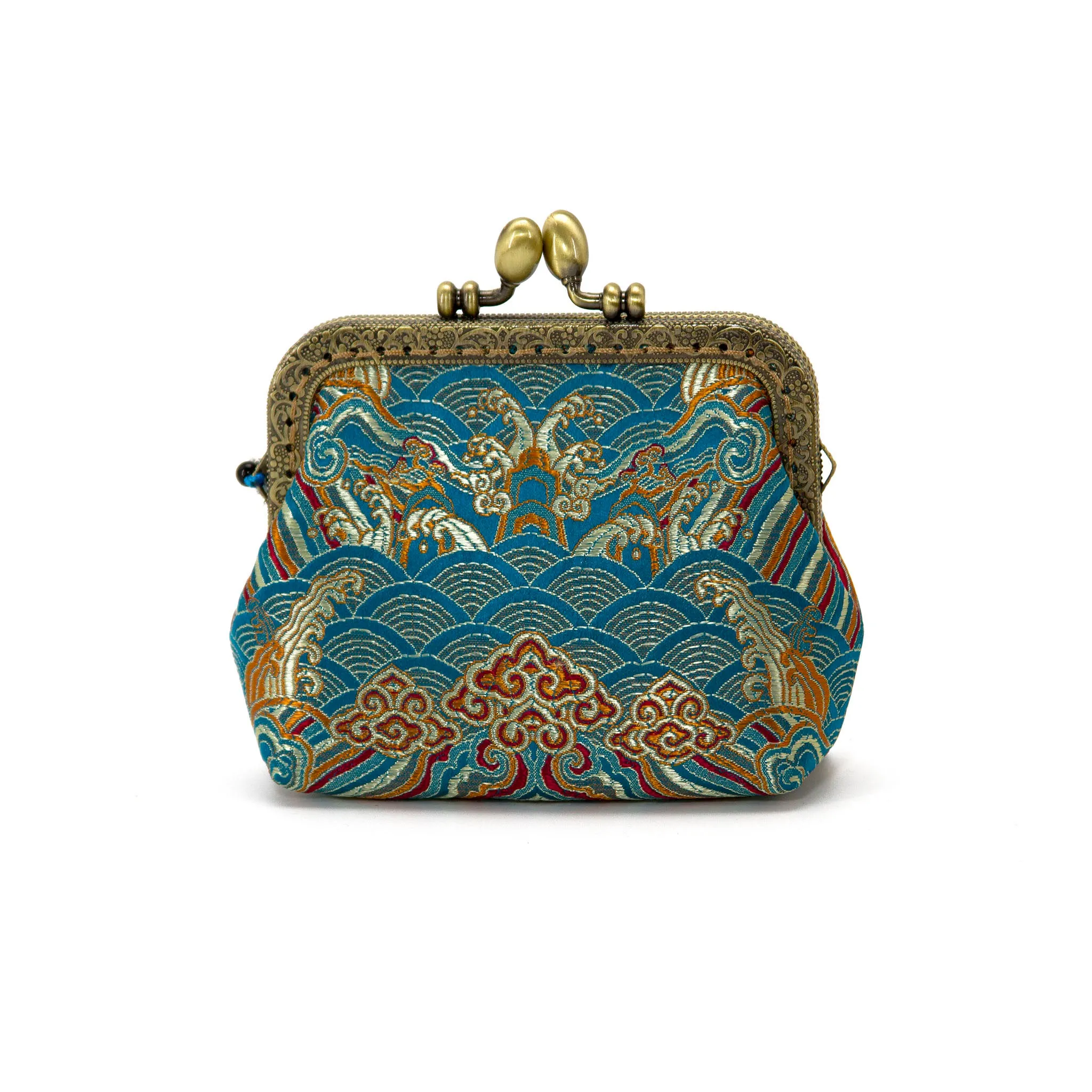 Silk Brocade Mini Bag,Chinese Brocade Coin Pouch,Brocade Wallet -i7bags