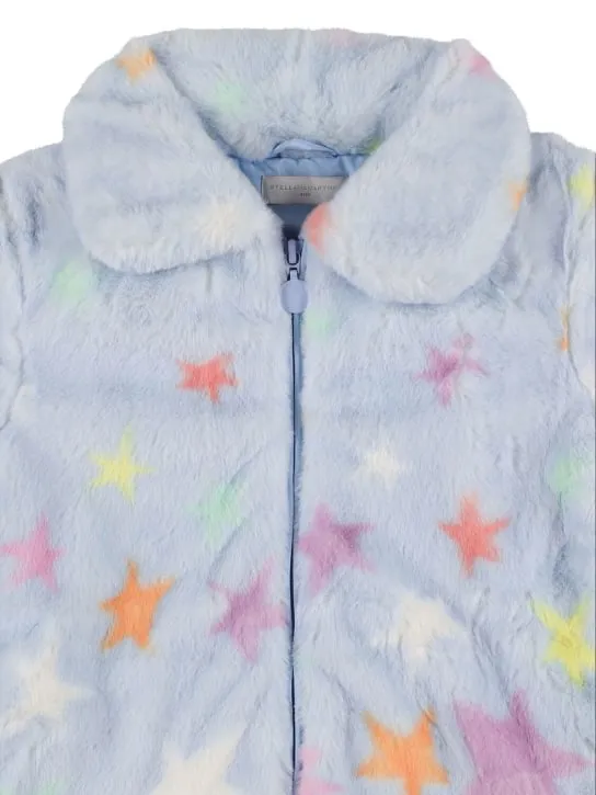 Stella McCartney Kids   Stars recycled poly faux fur coat 